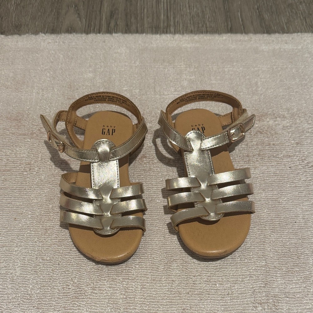 GAP Kids Metallic Gold Strappy Sandals